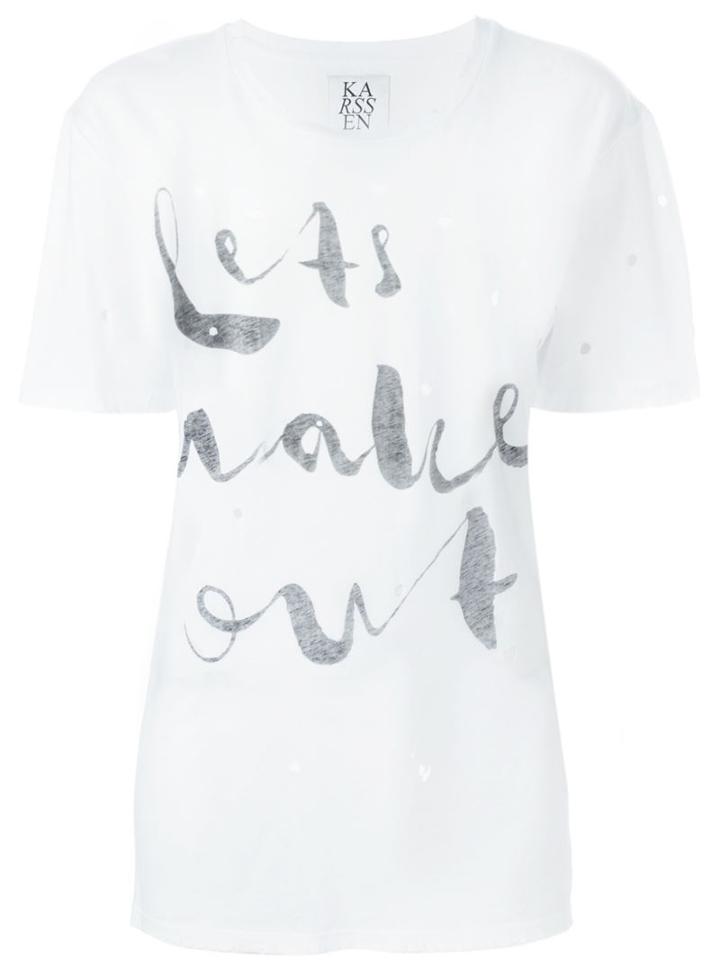 Zoe Karssen Lets Make Out T-shirt, Women's, Size: Medium, White, Cotton