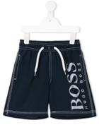 Boss Kids Logo Print Swim Shorts, Toddler Boy's, Size: 5 Yrs, Blue