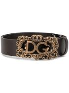 Dolce & Gabbana Baroque Logo Belt - Brown