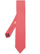 Salvatore Ferragamo Dolphin Print Tie - Red
