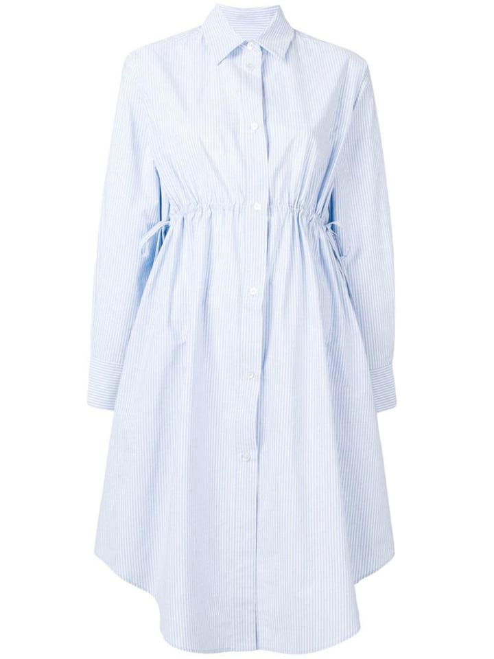 Mm6 Maison Margiela Drawstring Waist Shirt Dress - Blue