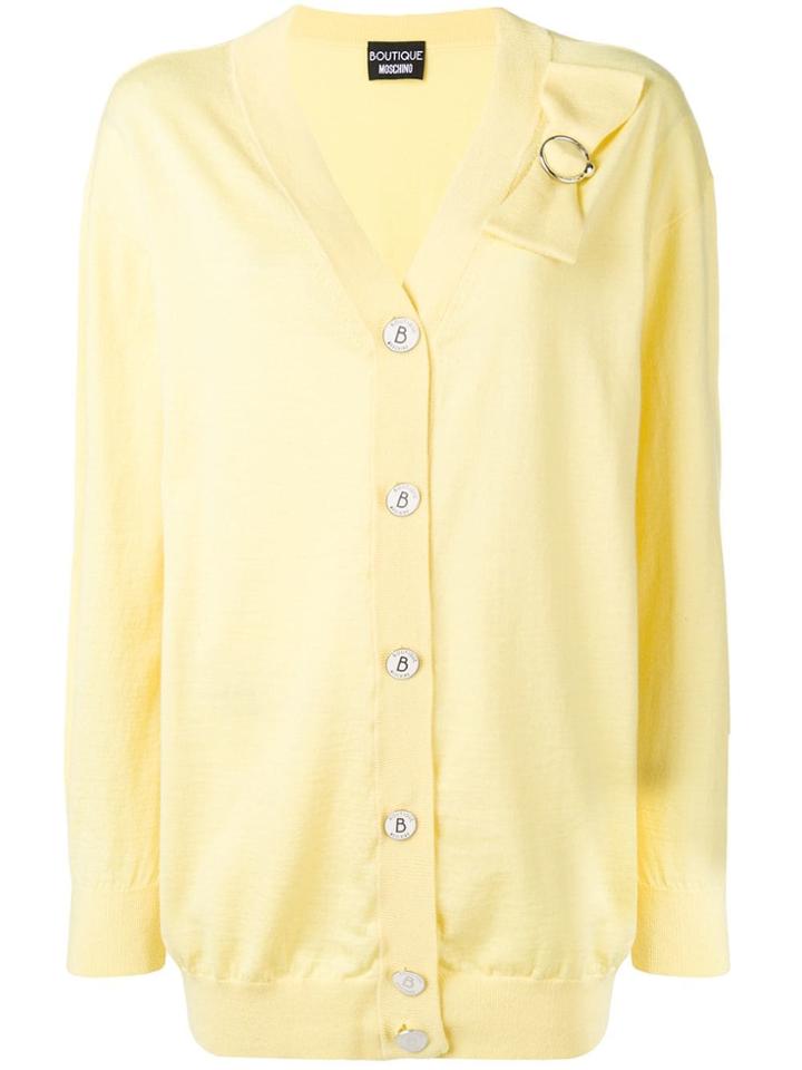 Boutique Moschino Bow Detail Cardigan - Yellow