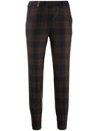 Peserico Check Print Cropped Trousers - Blue