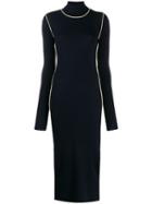 Maison Margiela Ribbed Fitted Long-sleeve Dress - Blue