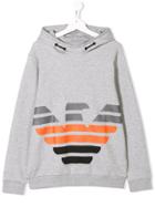 Emporio Armani Kids Logo Hooded Sweatshirt - Grey