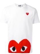 Comme Des Garçons Play Logo Print T-shirt, Men's, Size: Xl, White, Cotton