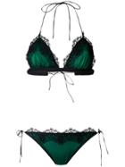 Oseree Lace Trim Bikini - Green
