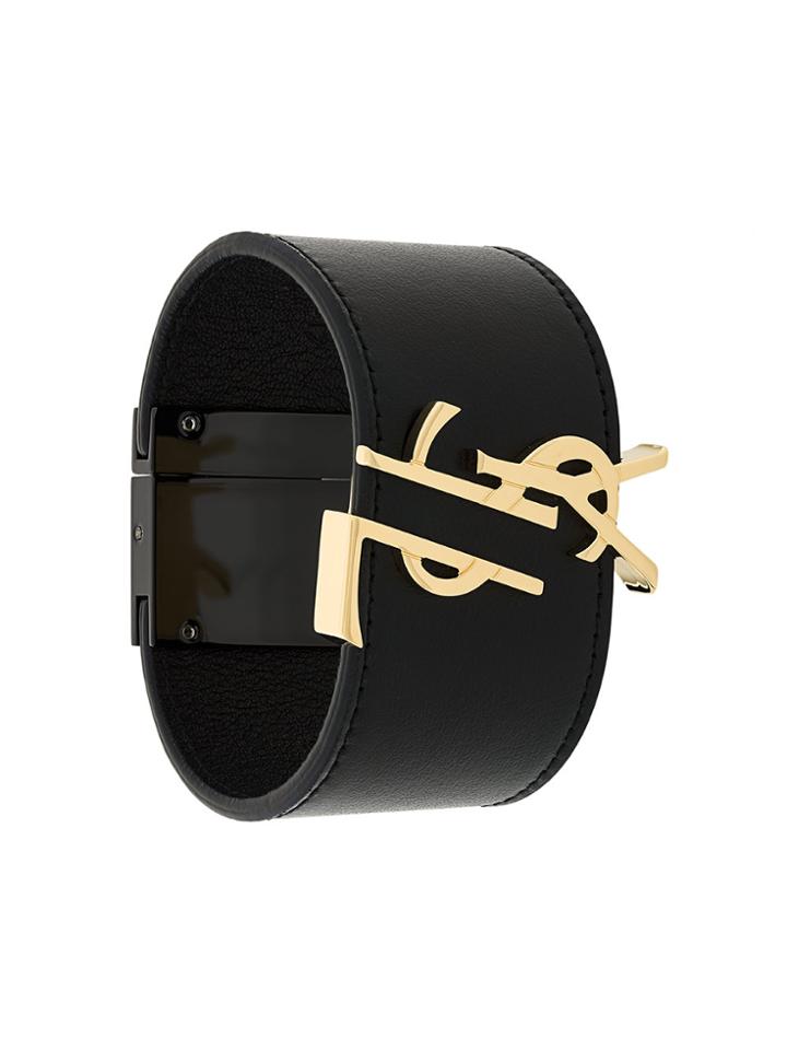 Saint Laurent Deconstructed Monogram Cuff - Black
