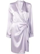 Nanushka Wrap Front Short Dress - Purple
