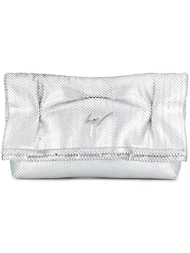 Giuseppe Zanotti Design Foldover Clutch Bag - Metallic