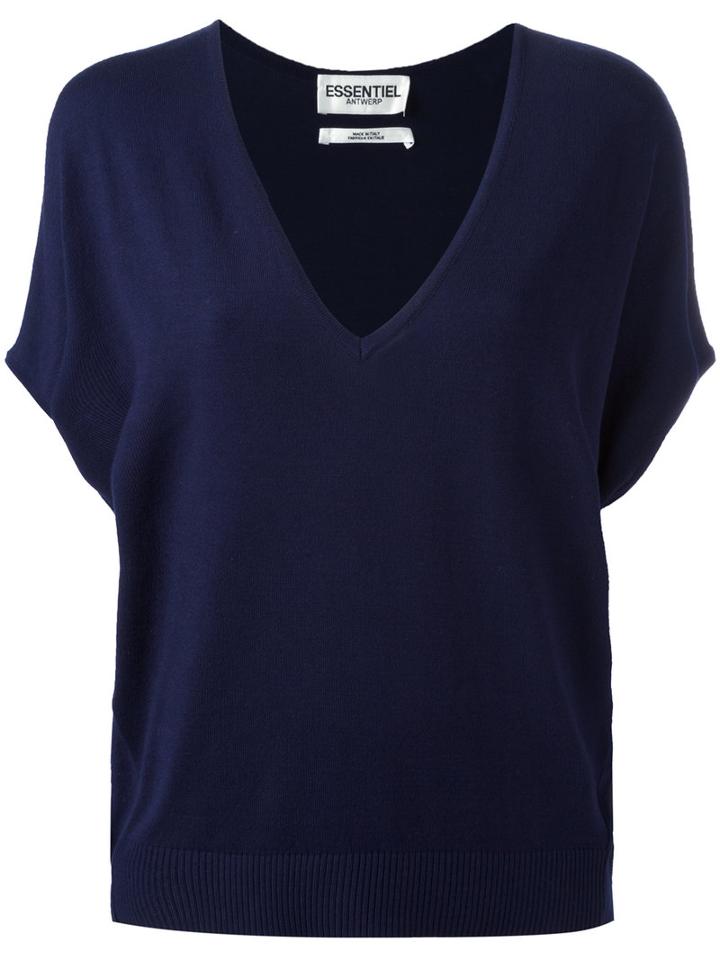 Essentiel Antwerp - Short-sleeve Jumper - Women - Polyamide/viscose - L, Women's, Blue, Polyamide/viscose