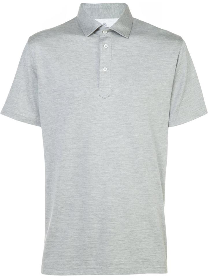 Brunello Cucinelli Polo Shirt, Men's, Size: Xxl, Grey, Silk/cotton