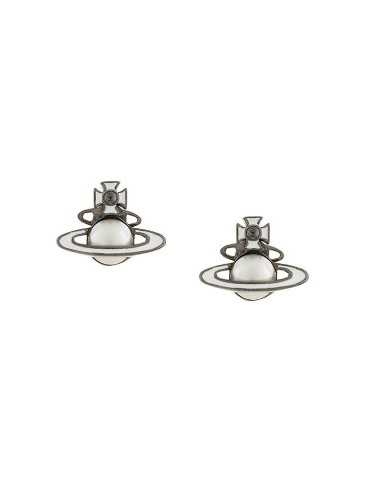 Vivienne Westwood Iris Bas Relief Earrings - White