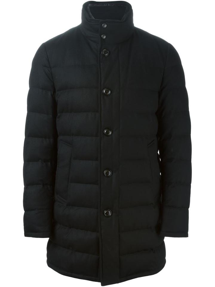 Moncler 'vallier' Padded Jacket, Men's, Size: 0, Black, Feather Down/polyamide/wool