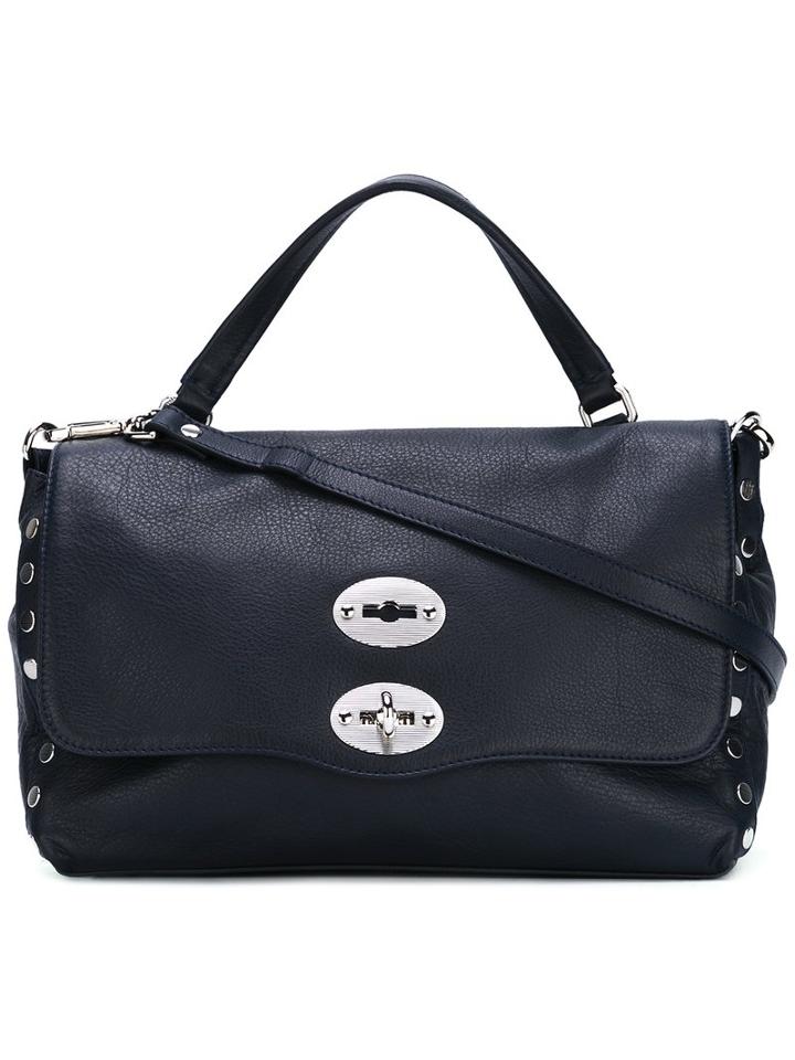 Zanellato - Large Studded Detailed Tote - Women - Leather - One Size, Blue, Leather