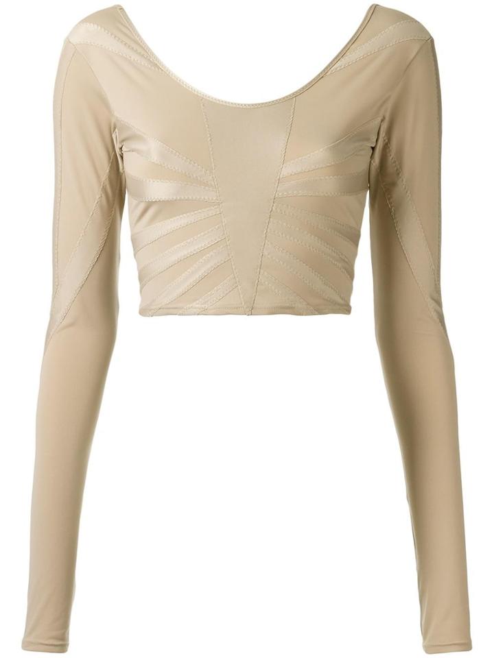 Amir Slama Cropped Bikini Top - Nude & Neutrals