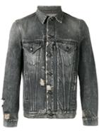 R13 Extreme Distressed Jacket, Men's, Size: Medium, Grey, Cotton