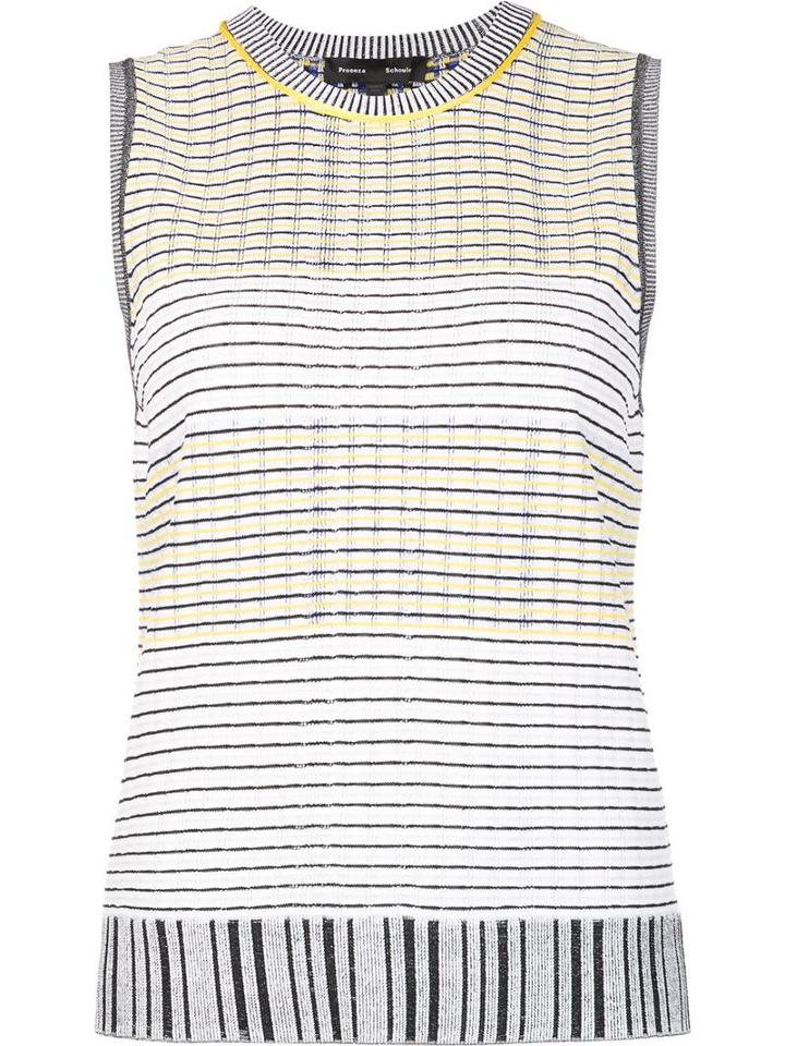 Proenza Schouler Striped Tank Top, Women's, Size: Xs, White, Viscose/silk/rayon/polyester