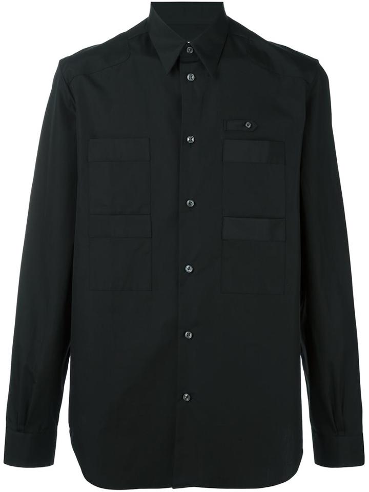 Maison Margiela Pocket Front Shirt, Men's, Size: 41, Black, Cotton
