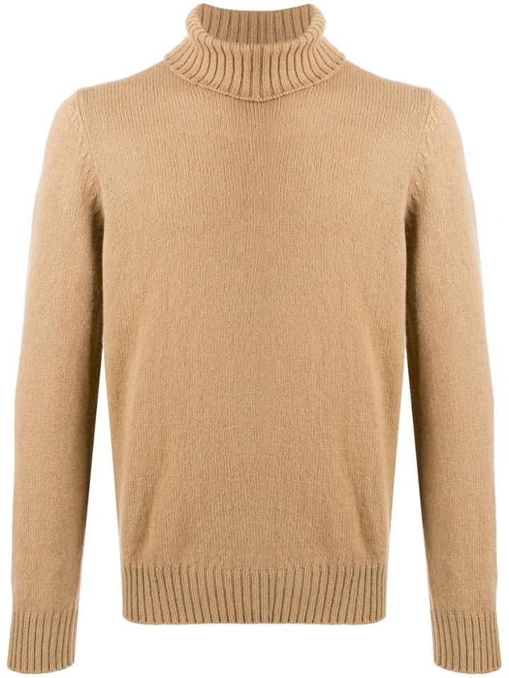 La Fileria For D'aniello Turtleneck Relaxed-fit Jumper - Brown