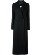 Maison Margiela Stitch Detail Long Coat, Women's, Size: 40, Black, Cotton/viscose/cashmere/virgin Wool