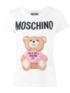 Moschino Teddy Logo T-shirt, Women's, Size: 40, White, Cotton