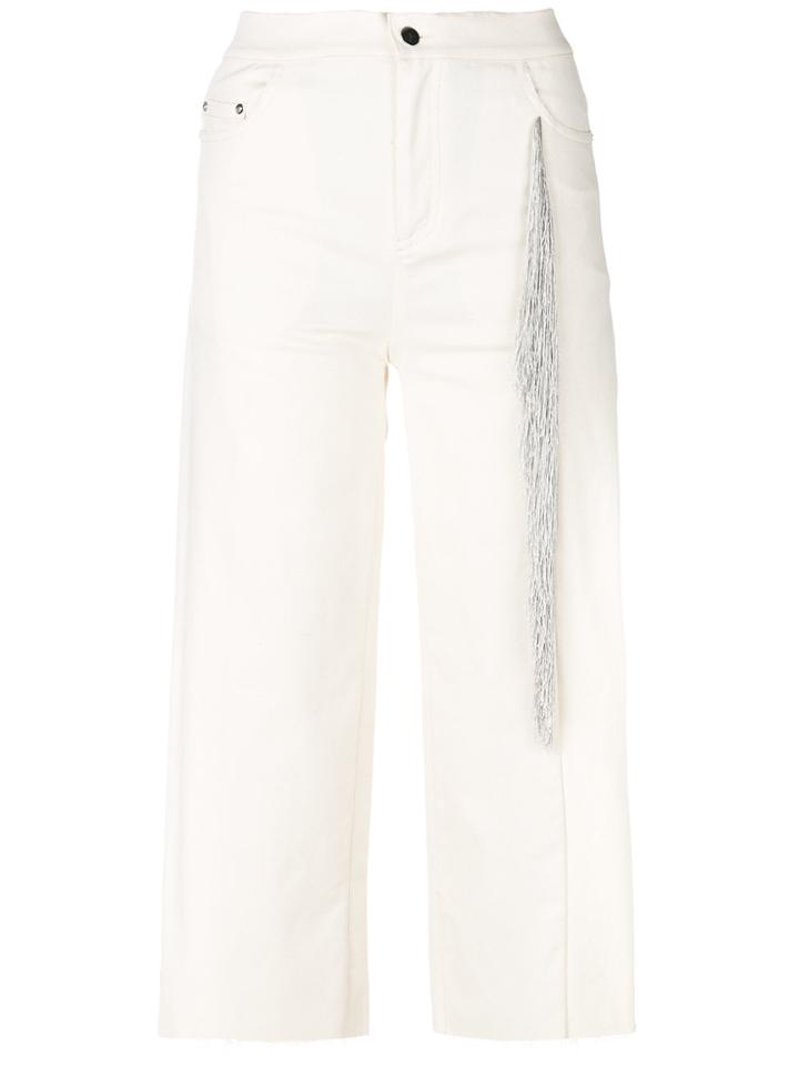 Act N&deg;1 Fringe Detail Cropped Trousers - Nude & Neutrals