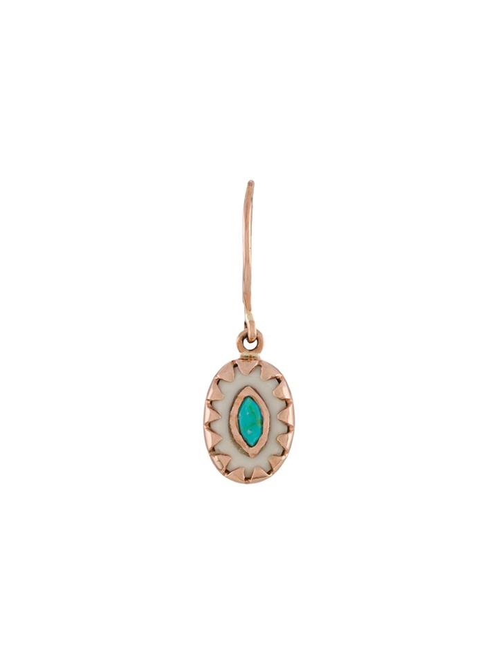 Pascale Monvoisin 9kt Rose Gold Montauk White Turquoise Earrings