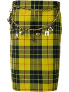 Balenciaga Tartan Pencil Skirt - Yellow & Orange