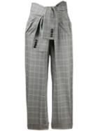 Alexander Wang Tie Waist Check Trousers - Blue