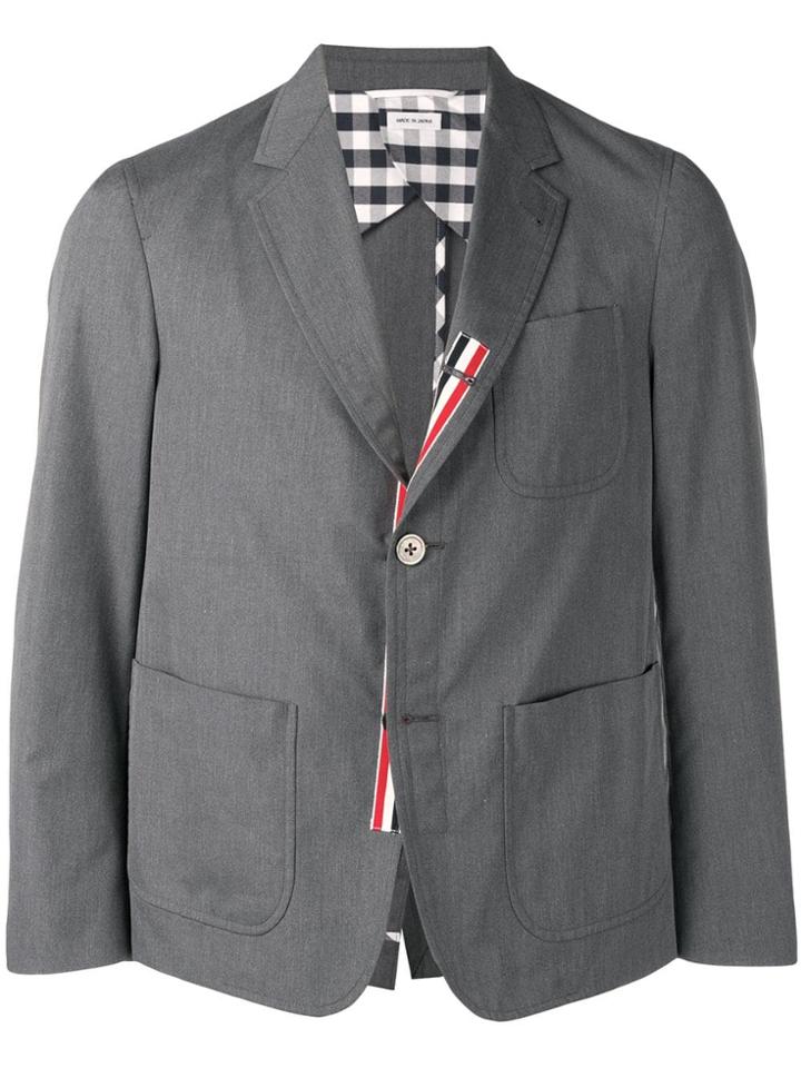 Thom Browne Typewriter Cloth Sack Sport Coat - Grey