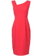 Black Halo Asymmetric Neck Fitted Dress - Pink & Purple