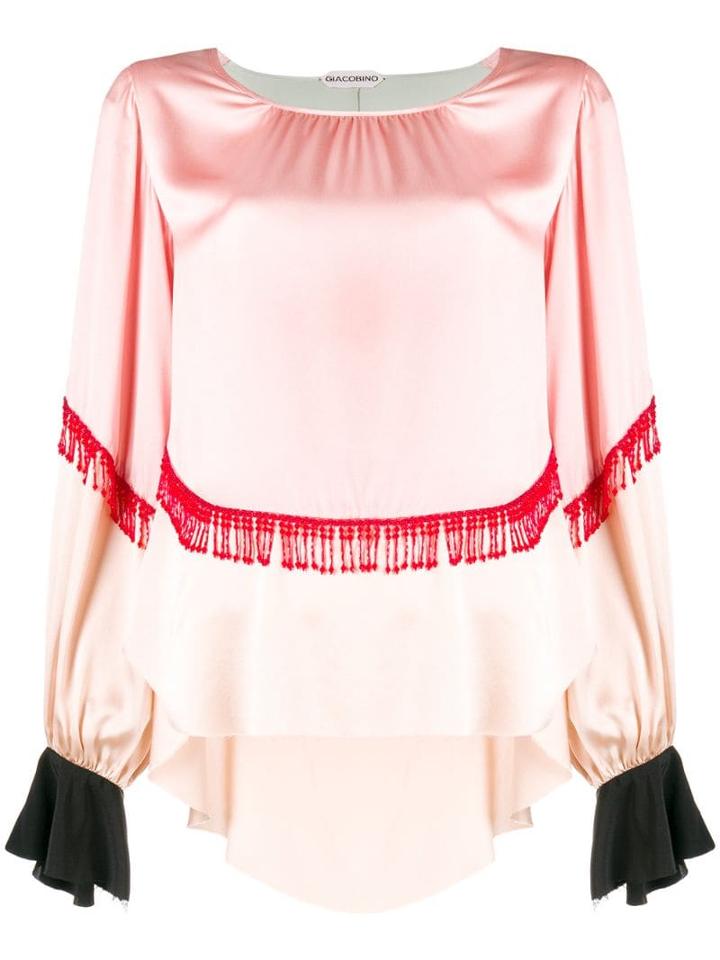 Giacobino Fringe And Frill Trim Blouse - Pink