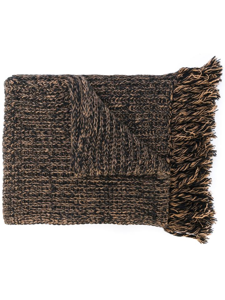 Mp Massimo Piombo Fringed Scarf - Black