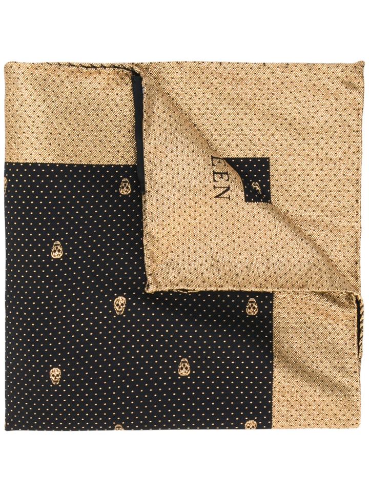 Alexander Mcqueen - Skull Print Pocket Square - Men - Silk/polyamide/metallic Fibre - One Size, Black, Silk/polyamide/metallic Fibre