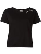 Saint Laurent Heart Stud T-shirt - Black