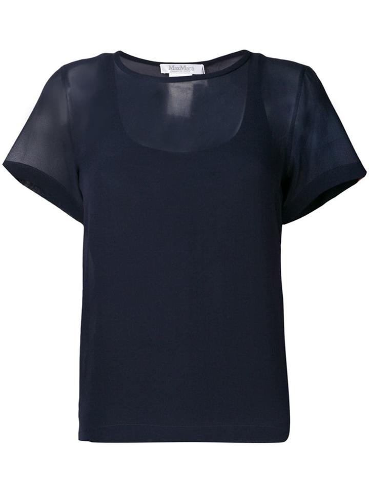 Max Mara Shortsleeved Sheer Top - Blue