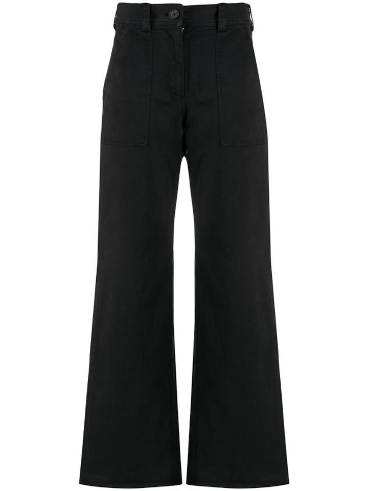 Ymc Wide Leg Cotton Chinos - Black