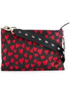 Red Valentino - Heart Print Crossbody Bag - Women - Calf Leather/nylon - One Size, Black, Calf Leather/nylon