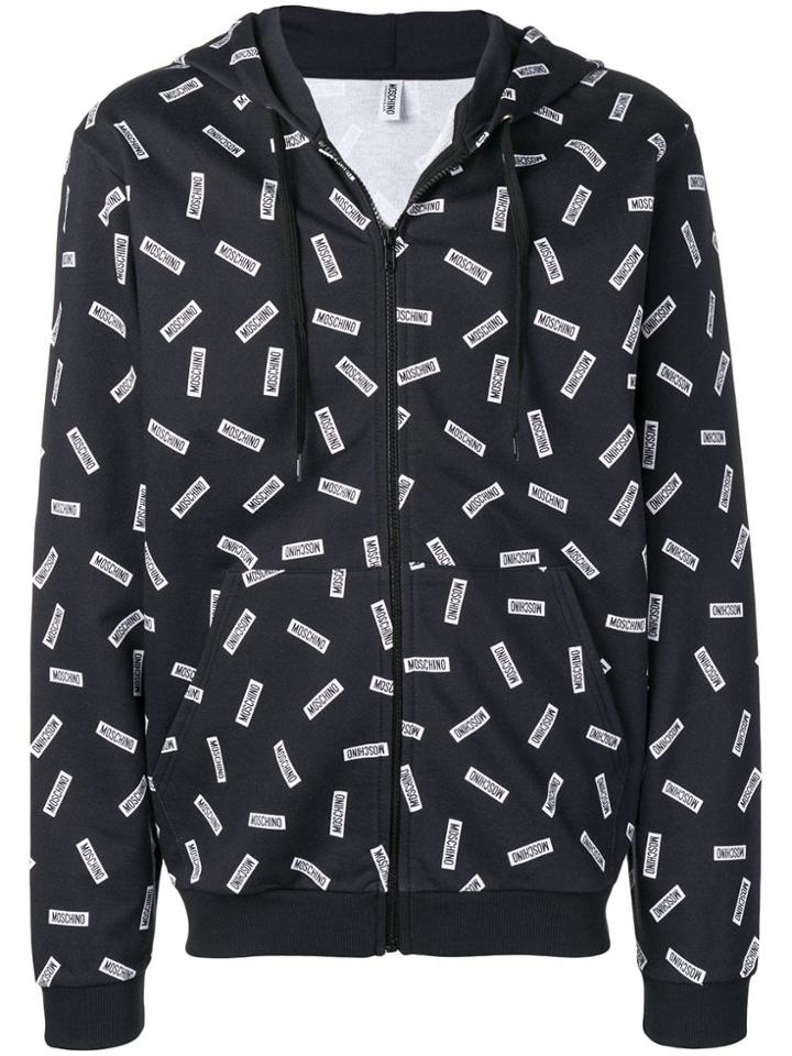 Moschino Repeat Logo Hoodie - Black
