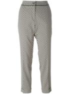 Etro Geometric Print Cropped Trousers, Women's, Size: 46, Black, Cotton/polyamide/polyester/spandex/elastane