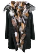 Yves Salomon Fox Fur Lined Parka, Women's, Size: 34, Black, Fox Fur/polyester
