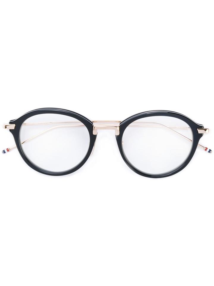 Thom Browne - Round Frame Glasses - Women - Metal - One Size, Black, Metal