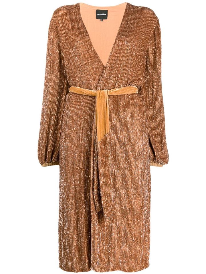 Retrofete Wrap-style Midi Dress - Neutrals