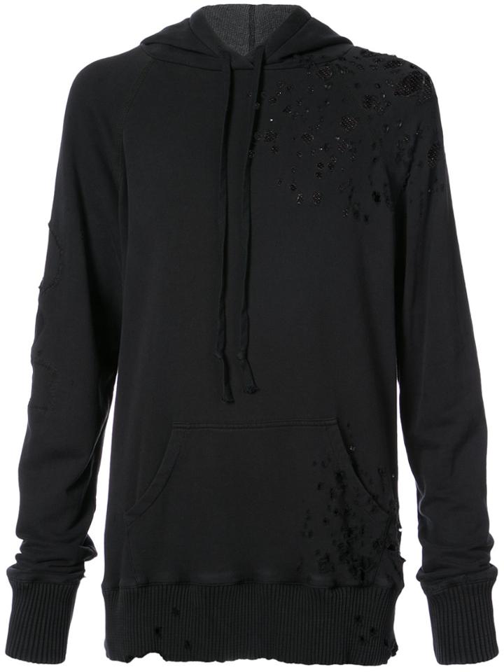 Greg Lauren Distressed Hoodie - Black