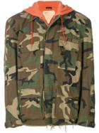 R13 Camouflage Print Hooded Jacket - Green
