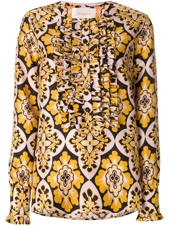 La Doublej Palazzo Tuxedo Shirt - Yellow