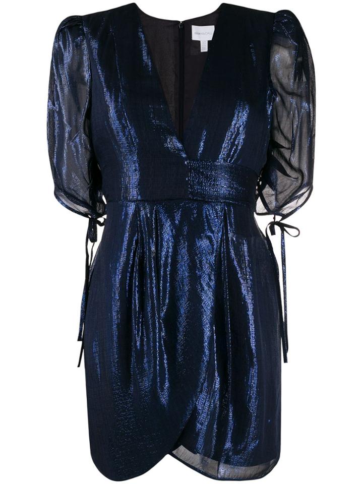 Alice Mccall Metallic V-neck Mini Dress - Blue