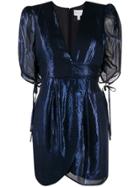 Alice Mccall Metallic V-neck Mini Dress - Blue