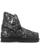 Mou Paint Splattered Eskimo Boots - Black